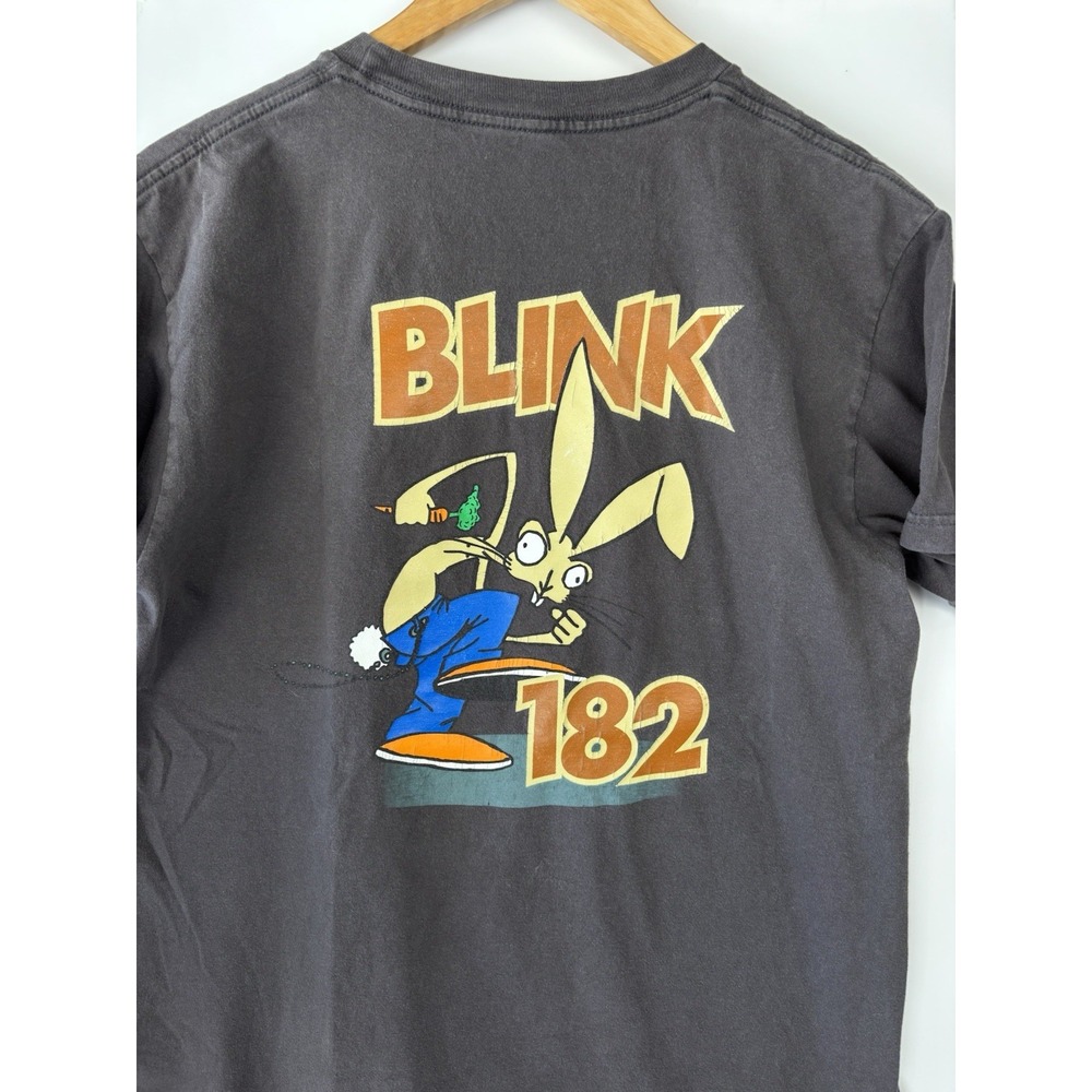 Vintage Blink 182 T Shirt Mens Small Gray Y2K 90s Punk Rock 1997 Skanking Bunny